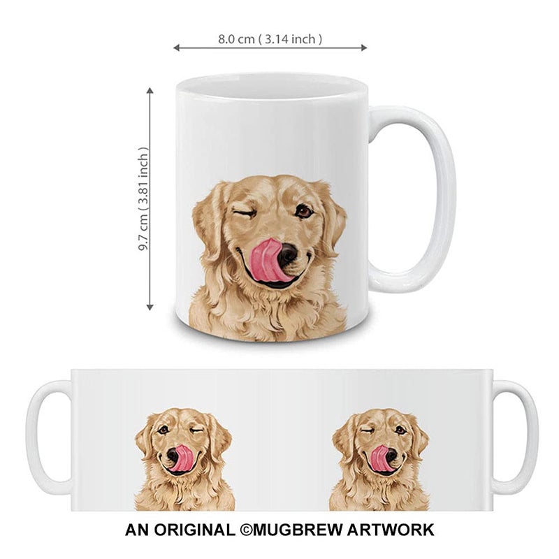 MUGBREW Cute Winking Golden Retriever Ceramic Coffee Mug Tea Cup, 11 OZ - Image 2